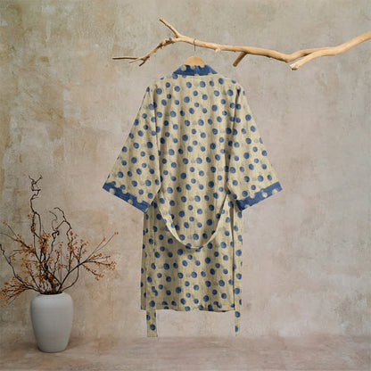 Ownkoti Vintage Polka Dot Cotton Kimono Robe - image 16