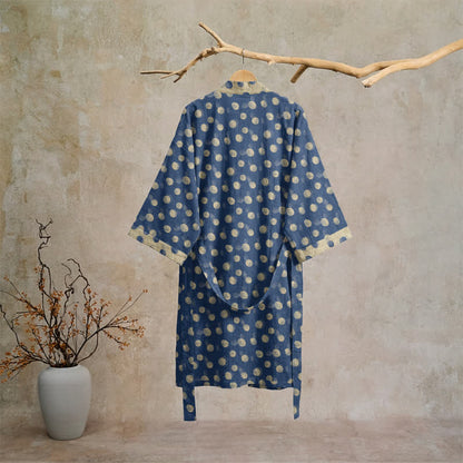 Ownkoti Vintage Polka Dot Cotton Kimono Robe - image 11
