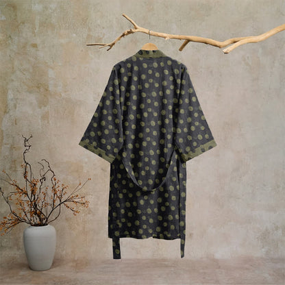 Ownkoti Vintage Polka Dot Cotton Kimono Robe - image 21