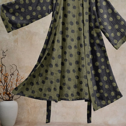 Ownkoti Vintage Polka Dot Cotton Kimono Robe - image 23