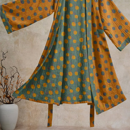 Ownkoti Vintage Polka Dot Cotton Kimono Robe - image 38