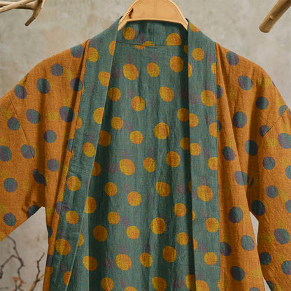 Ownkoti Vintage Polka Dot Cotton Kimono Robe - image 37