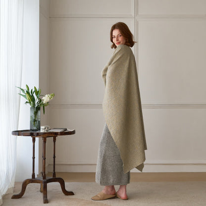 Ownkoti Solid Color Grid Weave Poncho Shawl Wrap - image 3