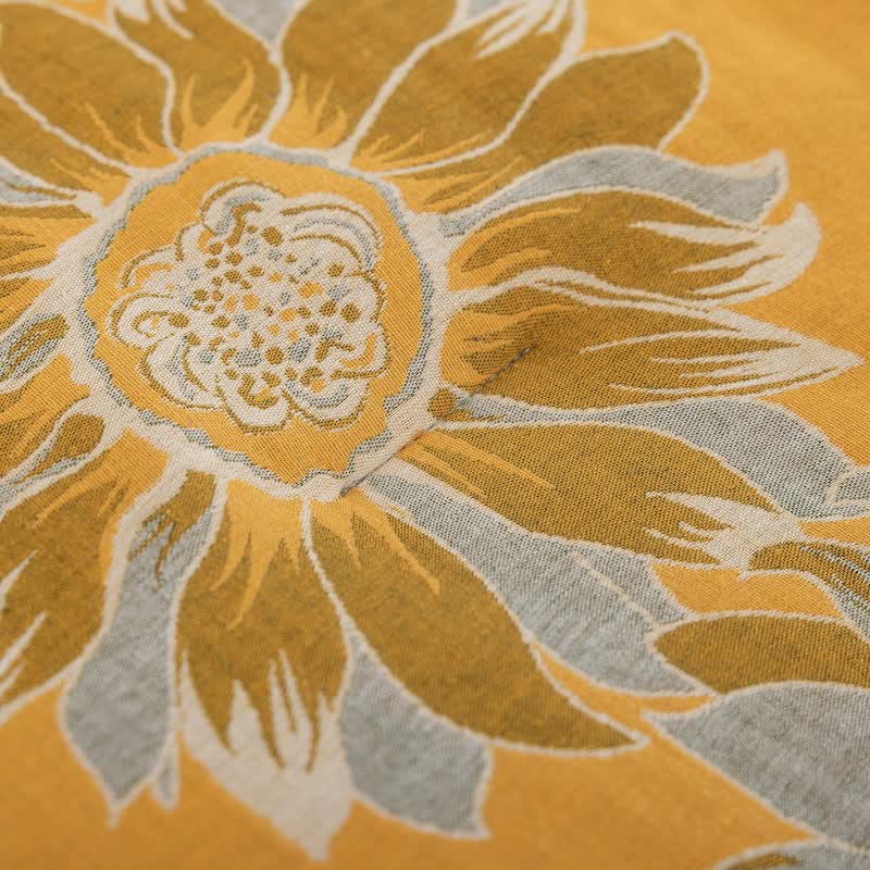 Ownkoti Vintage Orange Sunflower Cotton Gauze Quilt - image 11