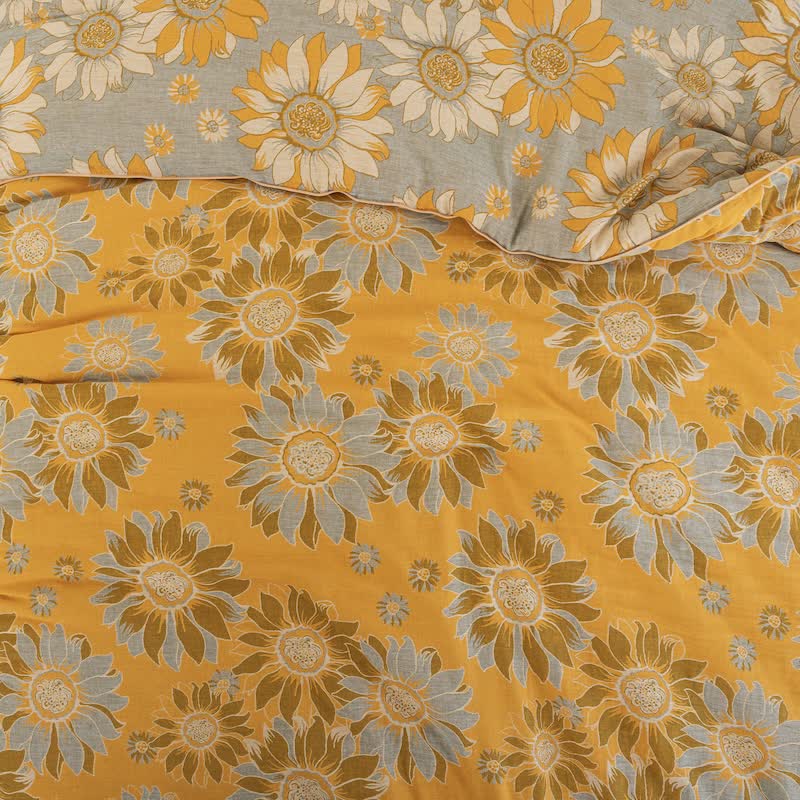 Ownkoti Vintage Orange Sunflower Cotton Gauze Quilt - image 5