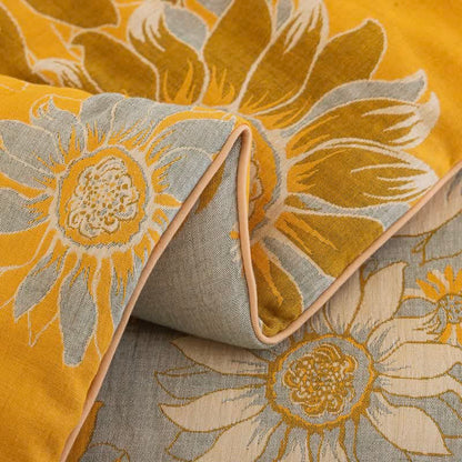 Ownkoti Vintage Orange Sunflower Cotton Gauze Quilt - image 12