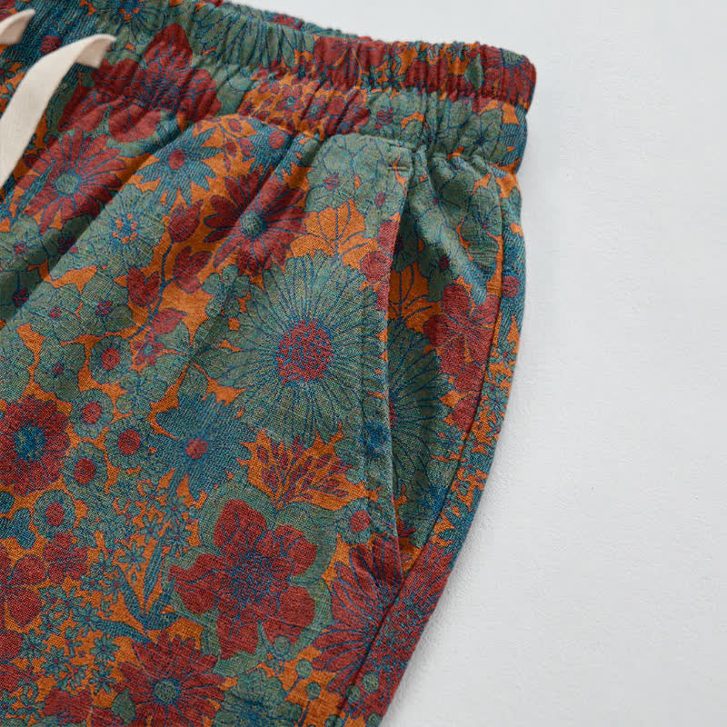 Ownkoti Artistic Ethnic Flower Cotton Lounge Pants - image 9