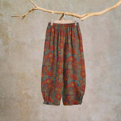 Ownkoti Artistic Ethnic Flower Cotton Lounge Pants - image 1