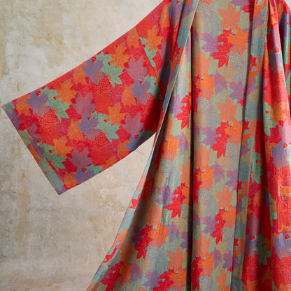 Ownkoti Autumn Maple Leaf Cotton Kimono Robe - image 3