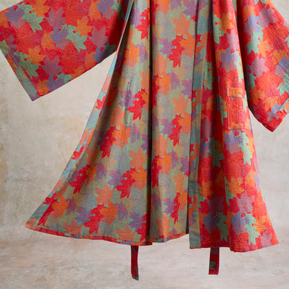 Ownkoti Autumn Maple Leaf Cotton Kimono Robe - image 5