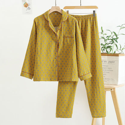 Ownkoti Checkered Jacquard Cotton Loungewear Set - Yellow - L - image 8