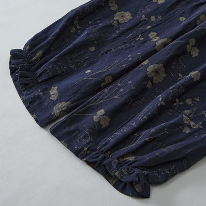 Ownkoti Navy Blue Wildflower Cotton Gauge Lounge Pants - image 7