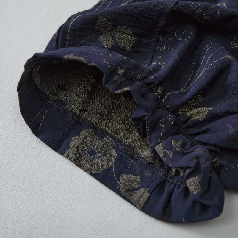 Ownkoti Navy Blue Wildflower Cotton Gauge Lounge Pants - image 6