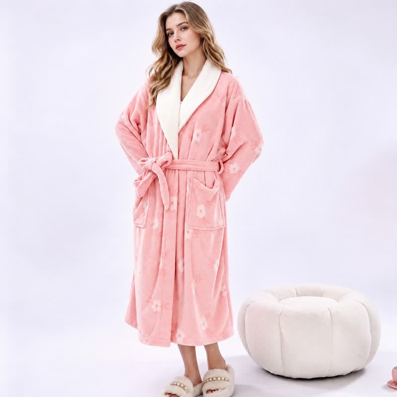 Ownkoti Soft Flower Coral Fleece Bath Robe - image 1