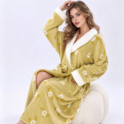 Ownkoti Soft Flower Coral Fleece Bath Robe - image 6