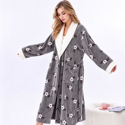 Ownkoti Soft Flower Coral Fleece Bath Robe - image 22