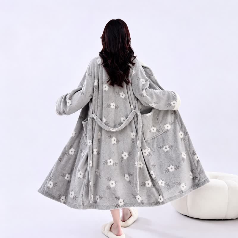 Ownkoti Soft Flower Coral Fleece Bath Robe - image 17