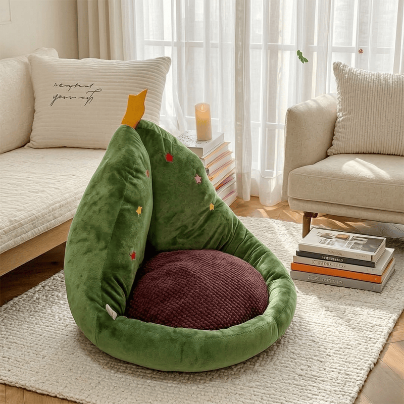 Ownkoti Christmas Tree Shaped Plush Cushion - Green - 19" x 15" - image 0