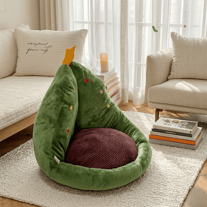 Ownkoti Christmas Tree Shaped Plush Cushion - Green - 19" x 15" - image 0
