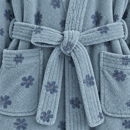 Ownkoti Floral Coral Fleece V-neck Wrap Bath Robe - image 13