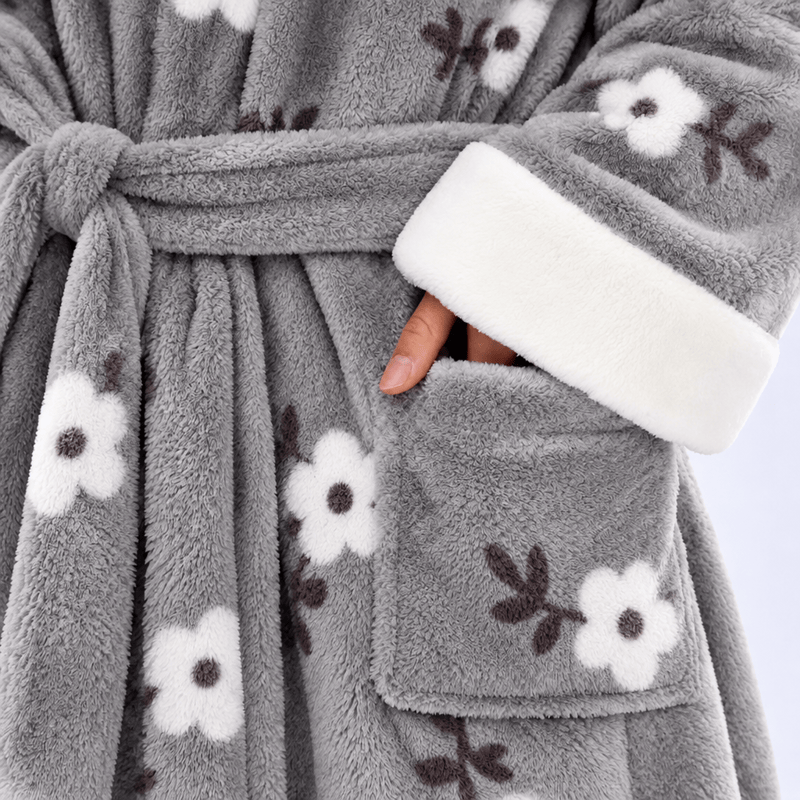 Ownkoti Soft Flower Coral Fleece Bath Robe - image 23