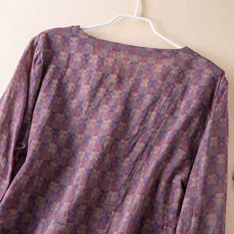 Ownkoti Vintage Cross Wrap Relaxed Lounge Shirt - image 3