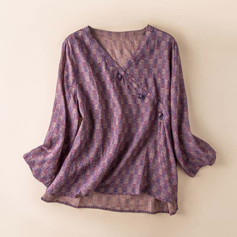 Ownkoti Vintage Cross Wrap Relaxed Lounge Shirt - image 0