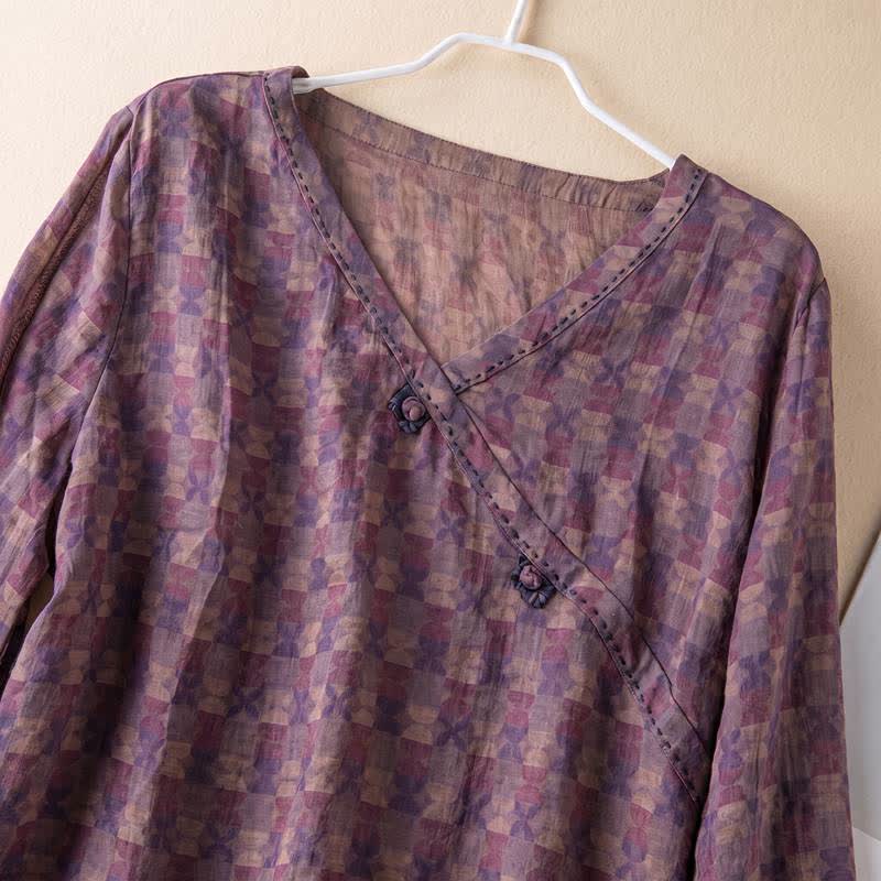 Ownkoti Vintage Cross Wrap Relaxed Lounge Shirt - image 2