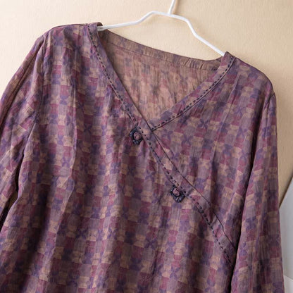 Ownkoti Vintage Cross Wrap Relaxed Lounge Shirt - image 2