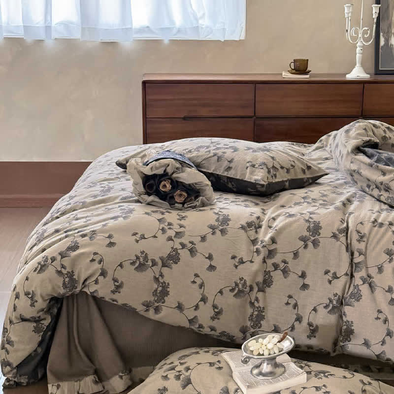 Ownkoti Vintage Ginkgo Leaf Pure Cotton Bedding(4PCS) - image 8