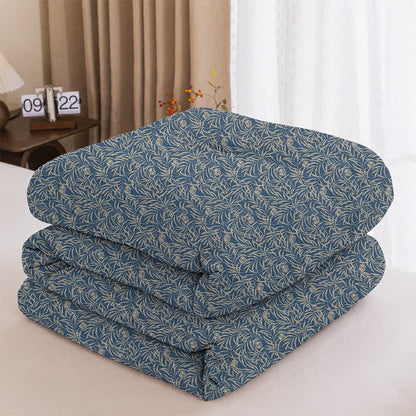 Ownkoti Botanical Flower Reversible Cotton Quilt - Blue - Spring & Autumn Quilt - King - image 7