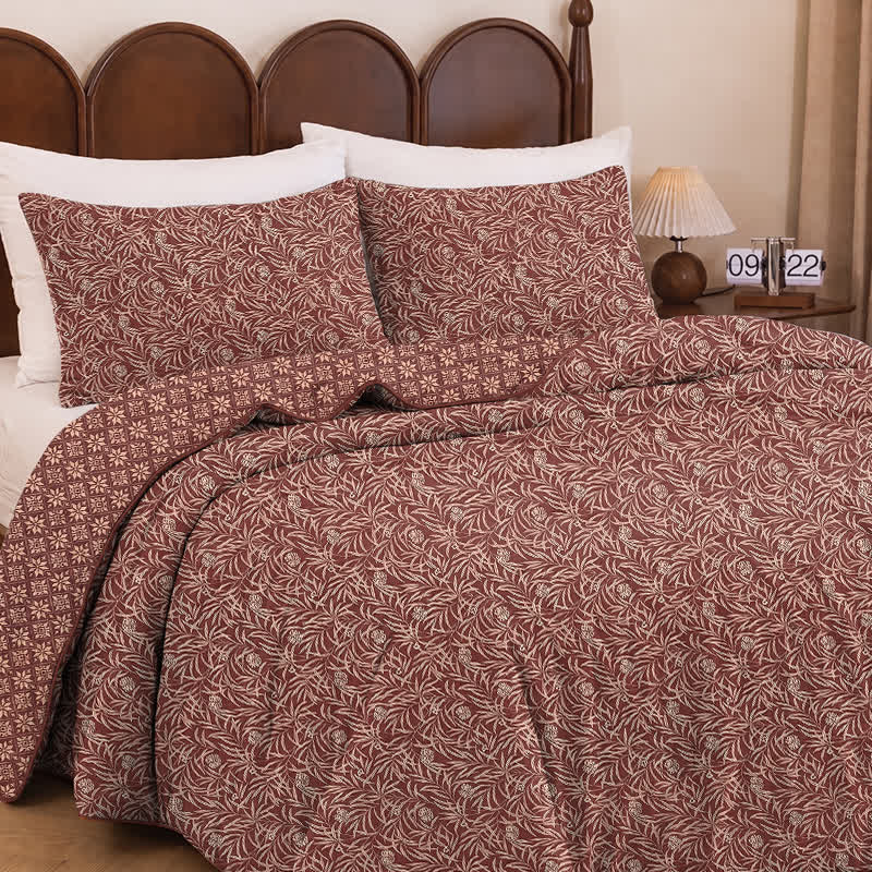 Ownkoti Botanical Flower Reversible Cotton Quilt - image 20