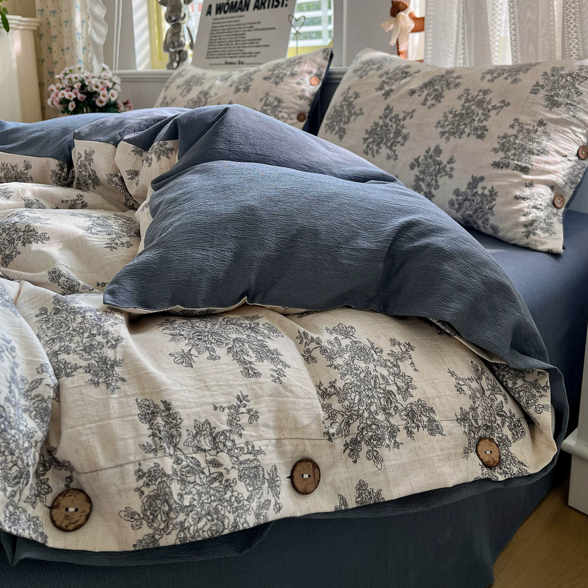 Ownkoti Vintage Botanical Linen Cotton Bedding Set - image 2