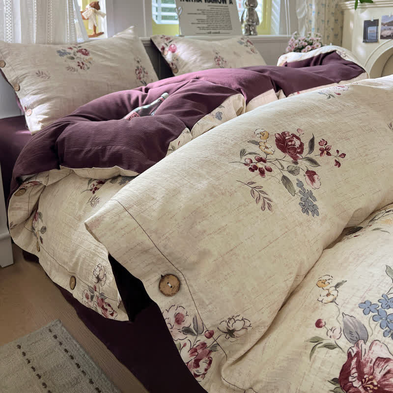 Ownkoti Botanical Dream Cotton Linen Bedding Set - Queen - image 0
