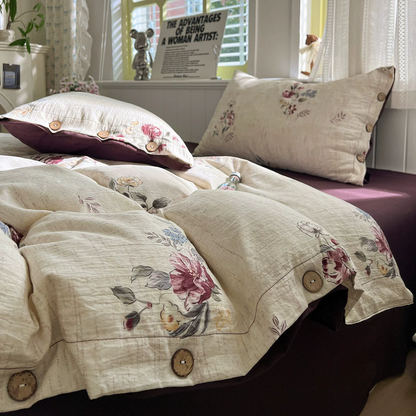 Ownkoti Botanical Dream Cotton Linen Bedding Set - image 2