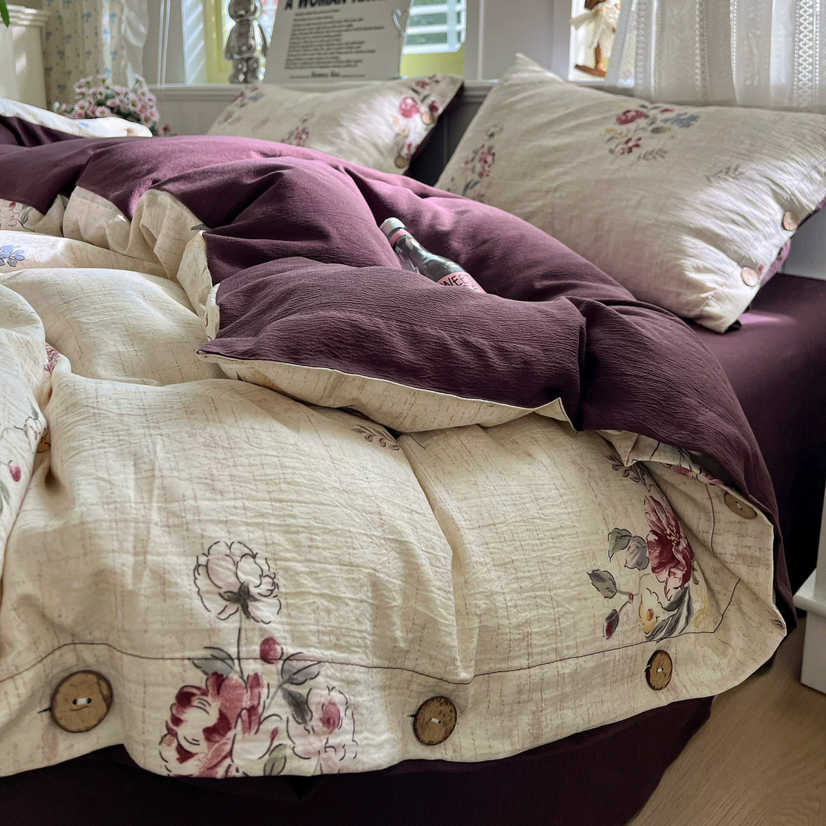 Ownkoti Botanical Dream Cotton Linen Bedding Set - image 3