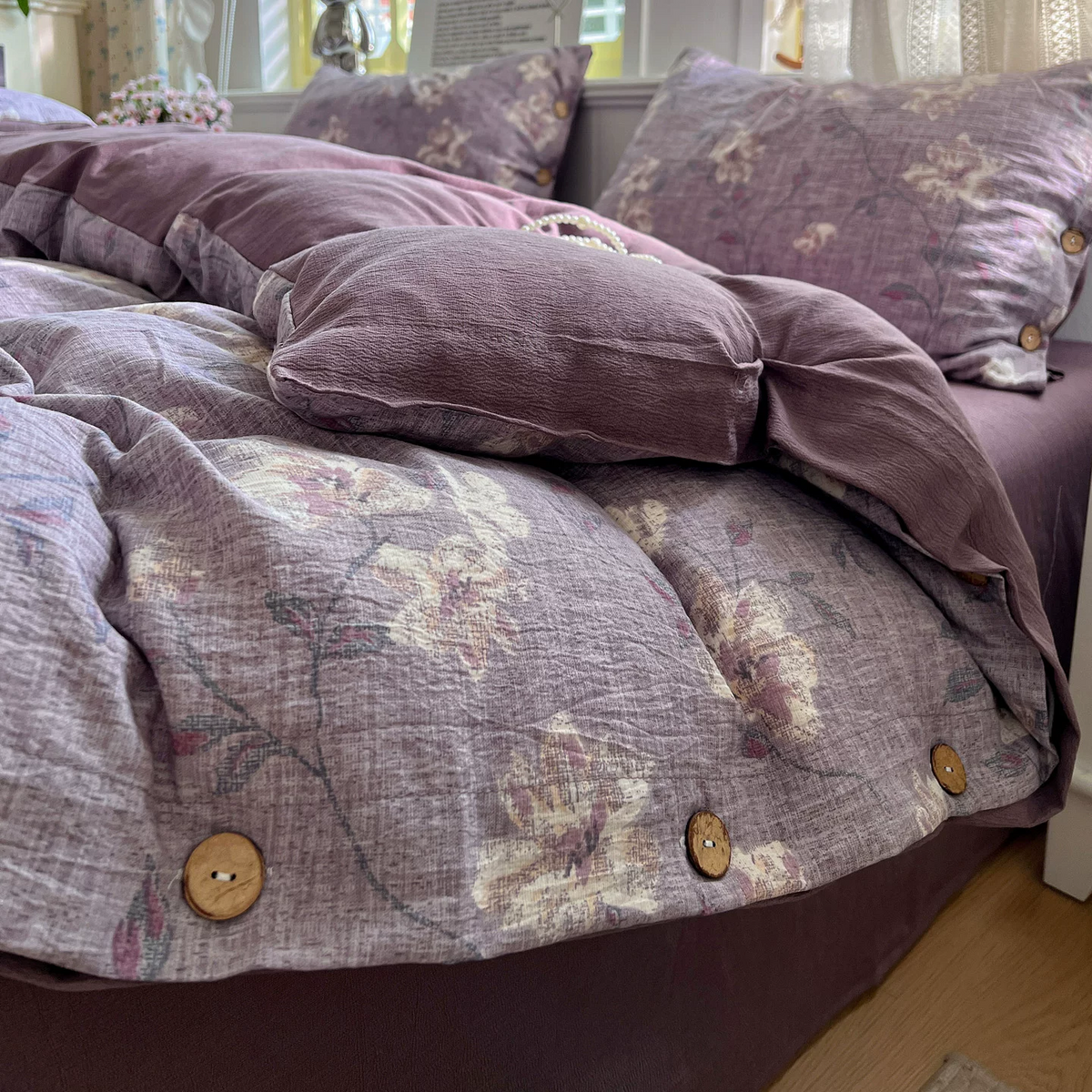 Ownkoti Vintage Farmhouse Linen Cotton Bedding Set - image 1