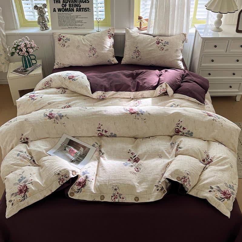 Ownkoti Botanical Dream Cotton Linen Bedding Set - image 1
