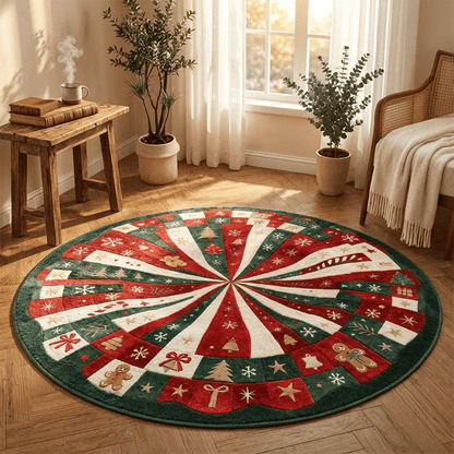 Ownkoti Christmas Round 3D Gingerbread Swirl Rug - image 3