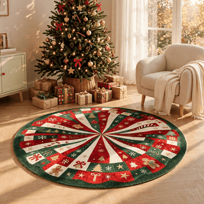 Ownkoti Christmas Round 3D Gingerbread Swirl Rug - image 4