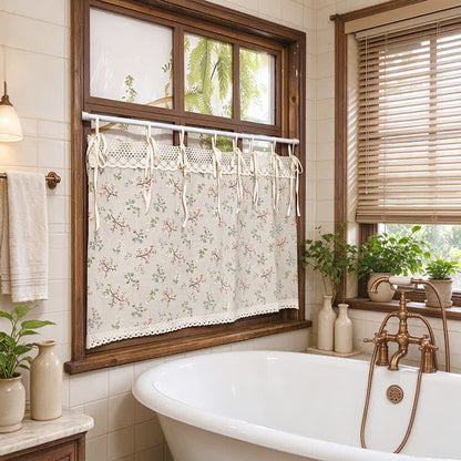 Ownkoti Gardenia Floral Tie-Up Cafe Curtain - image 3