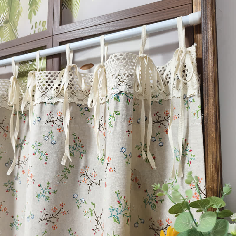 Ownkoti Gardenia Floral Tie-Up Cafe Curtain - image 5