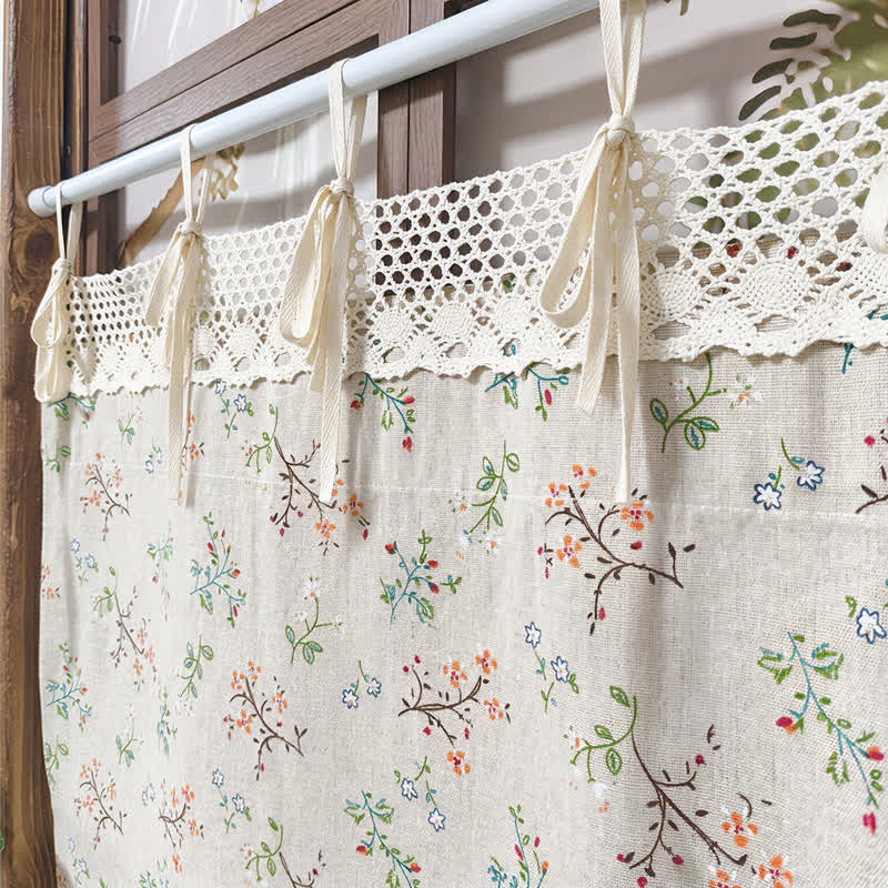 Ownkoti Gardenia Floral Tie-Up Cafe Curtain - image 6