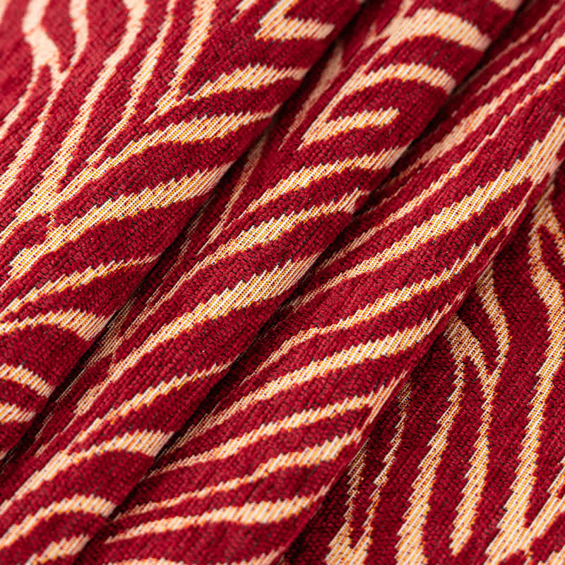Ownkoti Red Zebra Stripe Tassel Christmas Tablecloth - image 3