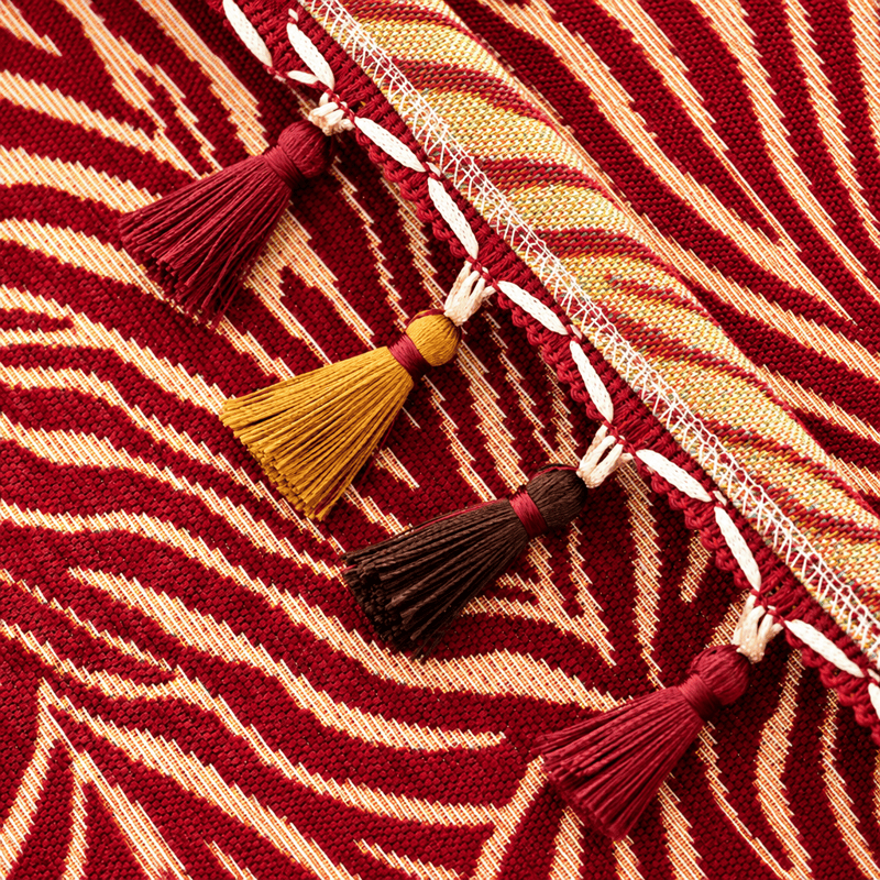 Ownkoti Red Zebra Stripe Tassel Christmas Tablecloth - image 4