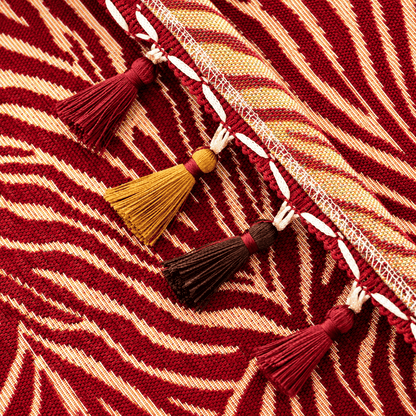 Ownkoti Red Zebra Stripe Tassel Christmas Tablecloth - image 4