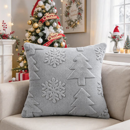 Ownkoti Christmas Tree Snowflake Embossed Pillow Cover - Gray - 12" x 20" - image 15