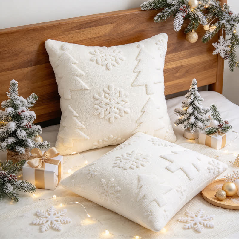 Ownkoti Christmas Tree Snowflake Embossed Pillow Cover - image 11