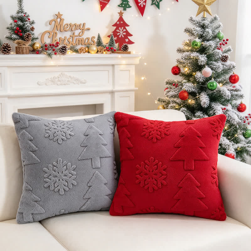 Ownkoti Christmas Tree Snowflake Embossed Pillow Cover - image 18