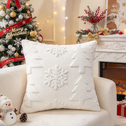Ownkoti Christmas Tree Snowflake Embossed Pillow Cover - White - 12" x 20" - image 10